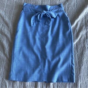 {Banana Republic} Blue Pencil Skirt with Tie Front & Pockets